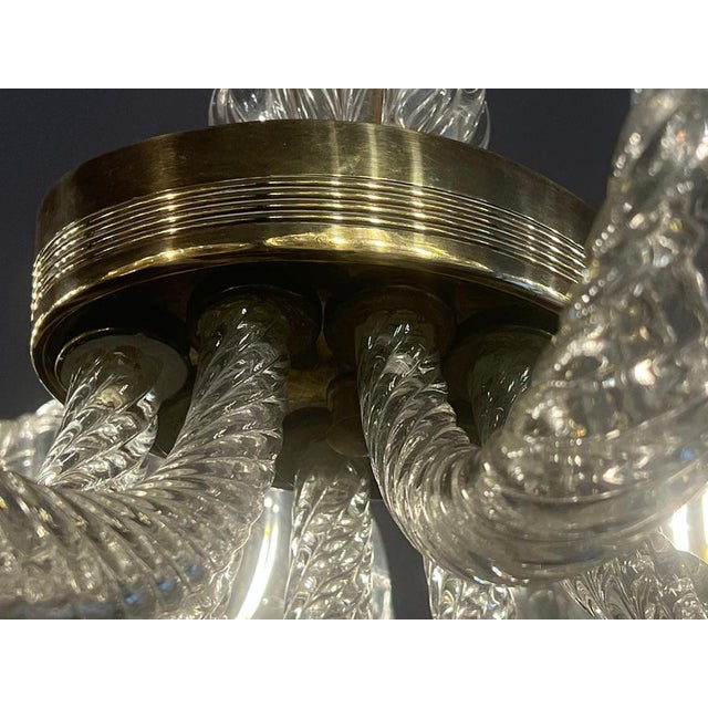 Murano Glass Chandelier attributed to Barovier & Toso, 1940s For Sale - Image 9 of 18