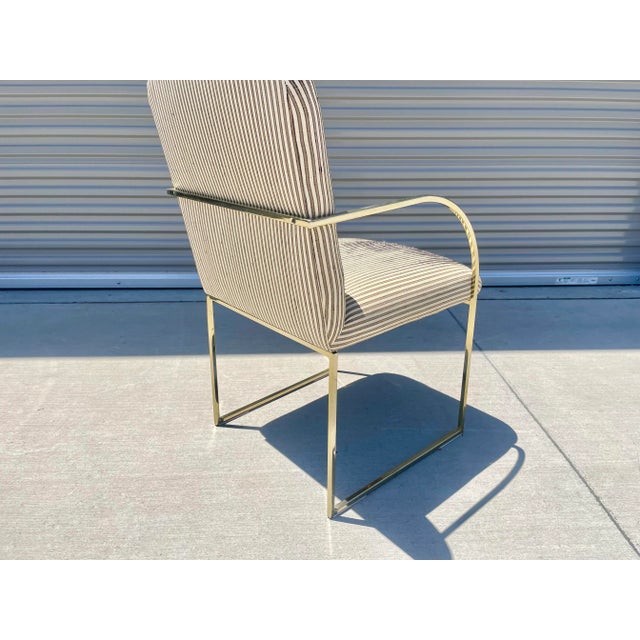 1980s Mid-Century Brass Dining Chairs by Design Institute of America- Set of 4 For Sale - Image 11 of 13