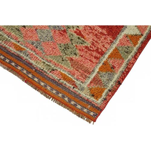 Bohemian Orange Runner Rug For Sale - Image 4 of 7