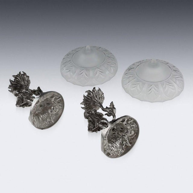 19th Century Victorian English Solid Silver Figural Comports from Charles Thomas Fox & George Fox, 1850s, Set of 2 For Sale - Image 10 of 15