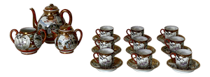 Japanese Tea or Coffee Service, 1900, Set of 21