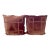Pair of Clarence House Terracotta Silk Velvet 18" Down Cushions Greek Key Trim For Sale
