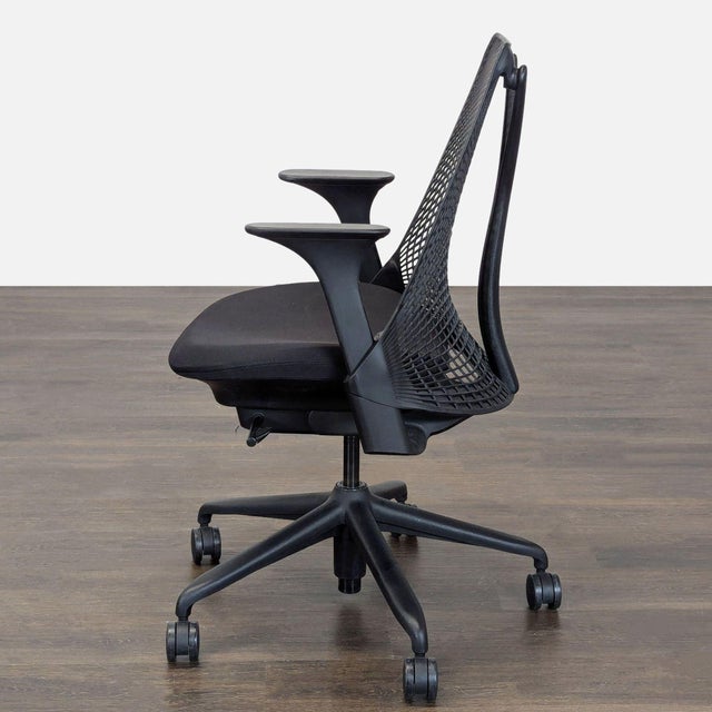 Modern Herman Miller Sayl Black Office Chair With Mesh Back and Adjustable Arms For Sale - Image 3 of 8