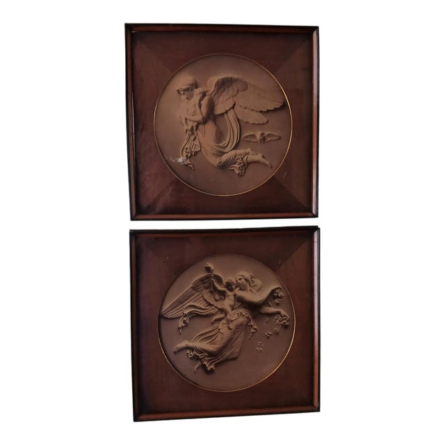 Thorvaldsen - Day and Night - Fine Lithographs in Magnificent Walnut Frames 1897 - Set of 2 For Sale