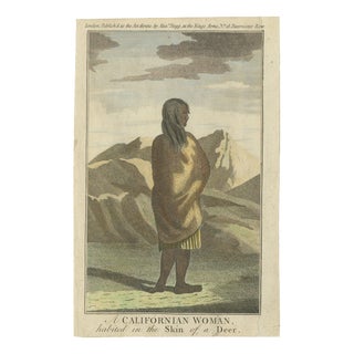 Californian Woman in Deerskin Dress, 1800s, Paper For Sale