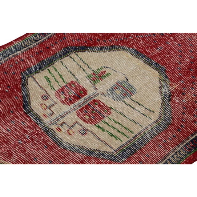 Rug & Kilim 1950s Vintage Oushak Tribal Rug With Geometric Patterns For Sale - Image 4 of 7