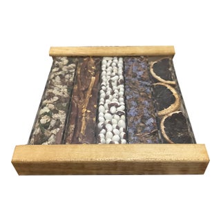 1970s Rustic Dried Fruit and Flower Decorative Trivet For Sale