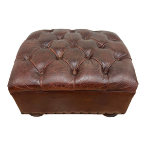 Vintage Restoration Hardware Rh Tufted Leather Ottoman