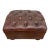 Vintage Restoration Hardware Tufted Leather Ottoman For Sale
