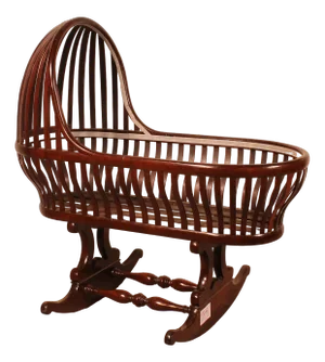 Curved Mahogany Cradle, 1800s