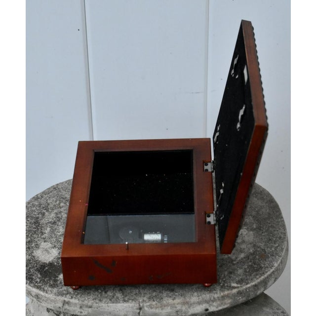 Red Vintage Mahogany Musical Jewelry Box /Velvet Interior For Sale - Image 8 of 12