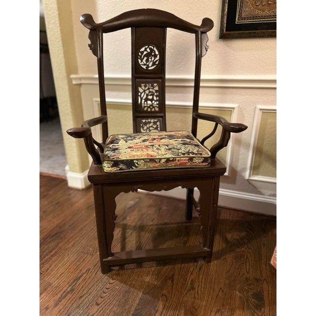 1800s Chinese yoke back arm chair Solid elm Completely hand made with no nails or screws Excellent condition Newly...