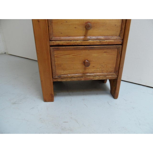Wood Antique Pine Filing Cabinet with Drawers, 1890s For Sale - Image 7 of 12