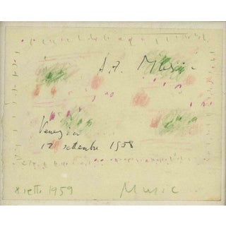 Zoran Mušic, Venice, 1959, Pastel Drawing on Paper, Framed For Sale