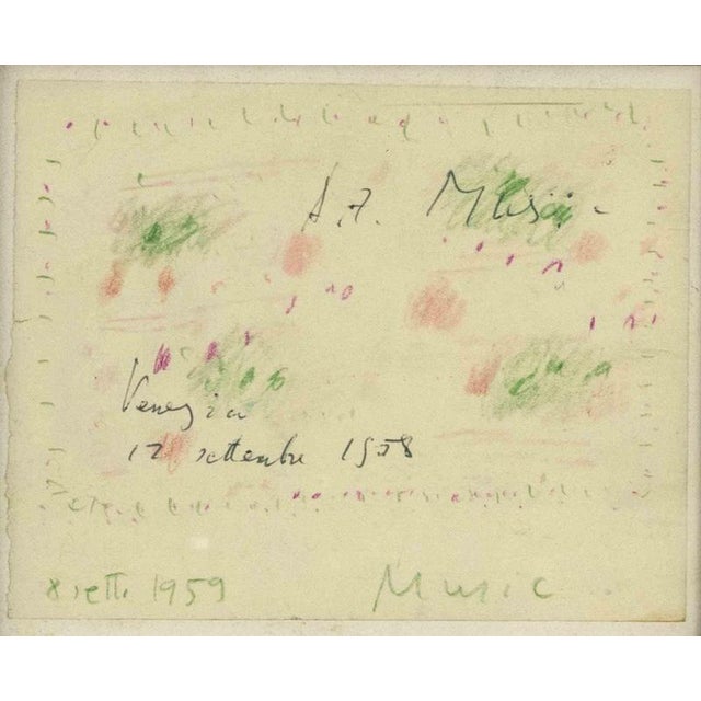 Zoran Mušic, Venice, 1959, Pastel Drawing on Paper, Framed For Sale