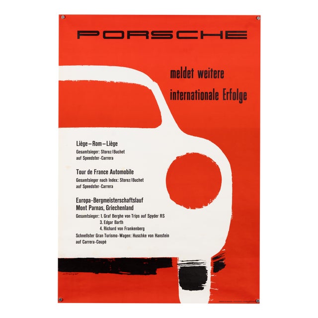 Original Porsche Poster by Strenger, 1972 For Sale