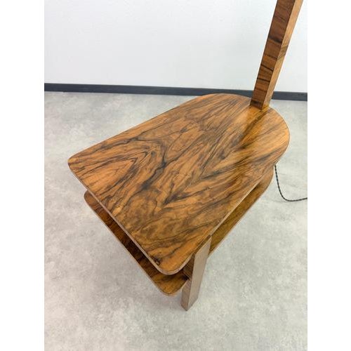 Art Deco Floor Lamp with Integrated Side Table by Jindřich Halabala for Up Závody, 1930s For Sale - Image 9 of 12