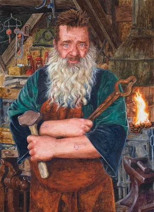 "The Blacksmith" Original Watercolor Painting