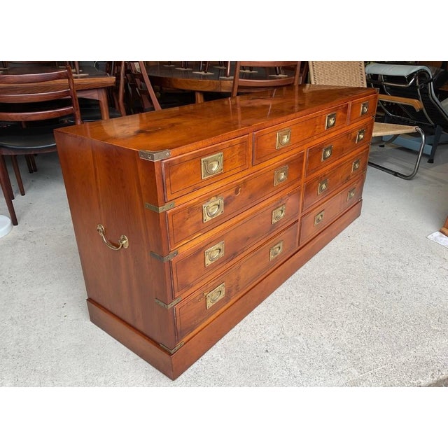 Military Campaign Sideboard in Burr and Burl Walnut For Sale - Image 12 of 18