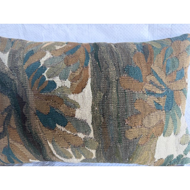 17th Century 17th Century Brussels Tapestry Pillow With Botanical Pattern For Sale - Image 5 of 7