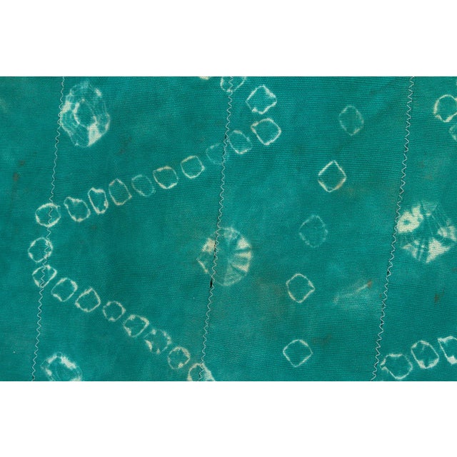Vintage African Burkina Tie-Dye Teal Throw For Sale In Los Angeles - Image 6 of 7