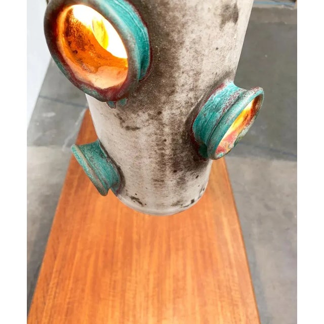 Beige Mid-Century Studio Pottery Ceramic Pendant Lamp from Palette Design, 1960s, Set of 3 For Sale - Image 8 of 18