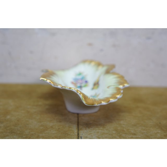 VTG Herend Hungary Queen Victoria Porcelain Double Leaf Trinket Dish Tray Vbo For Sale - Image 9 of 14