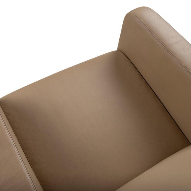 Animal Skin Quant Armchair Leather Beige Sand by COR For Sale - Image 7 of 14