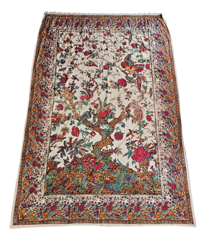 Antique Indian Export Palampore Tree of Life Panel in Hand-Block Printed Cotton, 19th Century