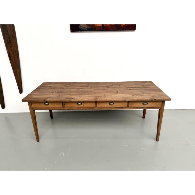 Vintage Farmhouse Table in Beech and Pine, 1950s For Sale - Image 3 of 18