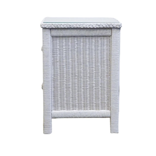 Lexington / Henry Link Country Cottage Style 24" White Wicker Two Drawer Nightstand 477-621 For Sale - Image 13 of 14