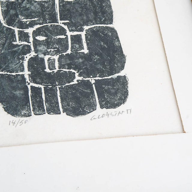 Mid Century Modern Abstract Figures Block Print George Constant Signed 11/50 For Sale - Image 4 of 8