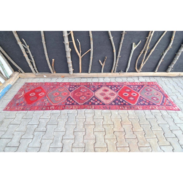 1960s 1960s Turkish Runner-2′6″ × 10′1″ For Sale - Image 5 of 11