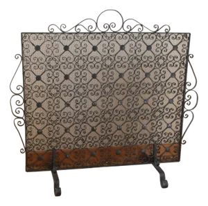 Forged Iron Firescreen or Spark Guard, 1960s