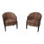Pair of Hancock & Moore Upholstered Tub Barrel Back Chairs For Sale