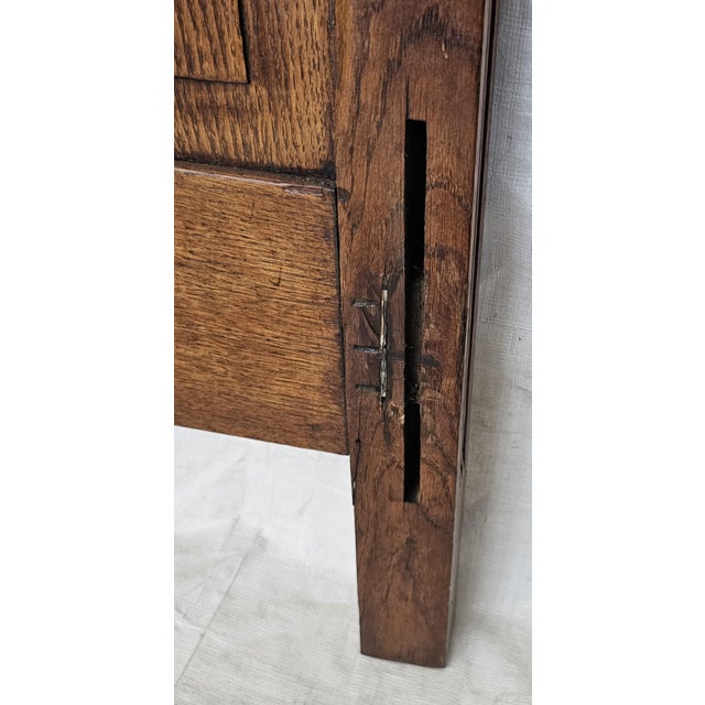 French 1920s Solid Oak Bed Frame Carved Floral Design Full / Queen Adaptable For Sale - Image 13 of 17