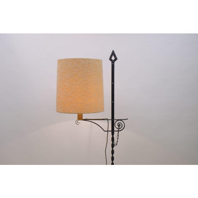 Wrought Iron Floor Lamp attributed to Raymond Subes, 1960s For Sale - Image 4 of 15