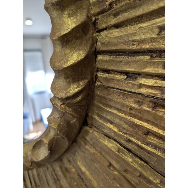 Large Sun Mirror in Carved and Gilded Wood, 1950s For Sale - Image 10 of 18