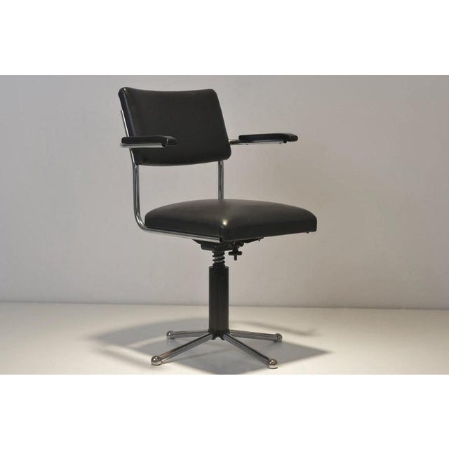 Bauhaus Desk Chair with Chrome-Plated Steel Tube by Factory Design, 1950 For Sale - Image 3 of 15