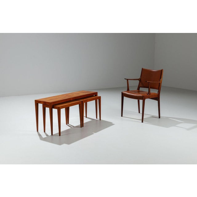 Severin Hansen Nesting Tables in Teak attributed to Severin Hansen for Haslev, Denmark, 1960, Set of 3 For Sale - Image 4 of 14