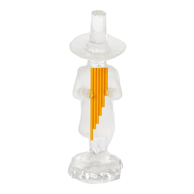 20th Century Saint-Louis French Crystal Figure of a Pan Playing the Panpipes For Sale