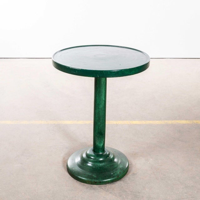 Gold Round Racing Green Side Table from Tolix, 1950s For Sale - Image 8 of 8