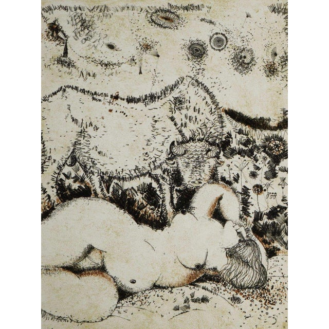 Figurative Pair of Vintage Federico Righi Italian Limited Edition Lithographs, Nude Studies For Sale - Image 3 of 8