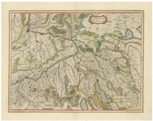 Map of Northwestern Switzerland by Willem & Jan Blaeu