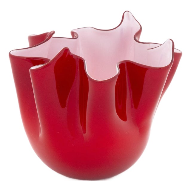 Illums Bolighus Red Glass Handkerchief Vase For Sale