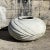 Early 21st Century Vintage White Deco Style Cement Planter With Ridges For Sale - Image 5 of 8