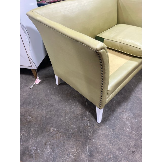Vintage Celadon Vinyl Loveseat Chairish