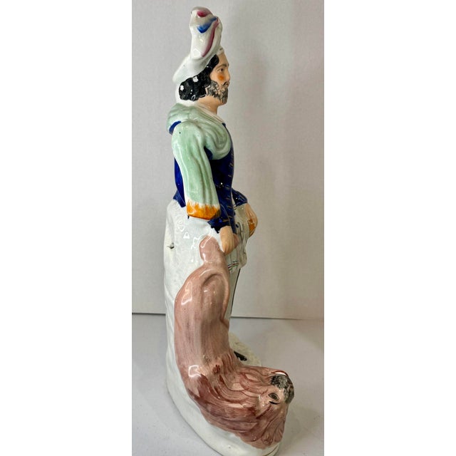 Impressive Size! Staffordshire Lion Slayer Antique Figurine From England - Circa 1860 For Sale - Image 6 of 12