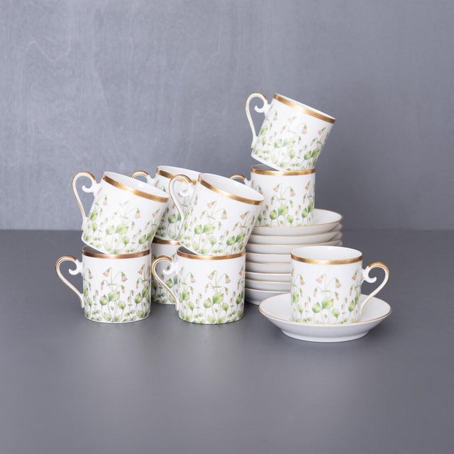 Vintage espresso cup with saucer in mint condition. Made in Sweden by Hackefors Porslin / Hackefors Porcelain between 1950...