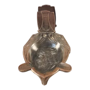 1920s Art Deco Figural Safari Hunter Tiger Match Holder Ashtray Bronzed Spelter